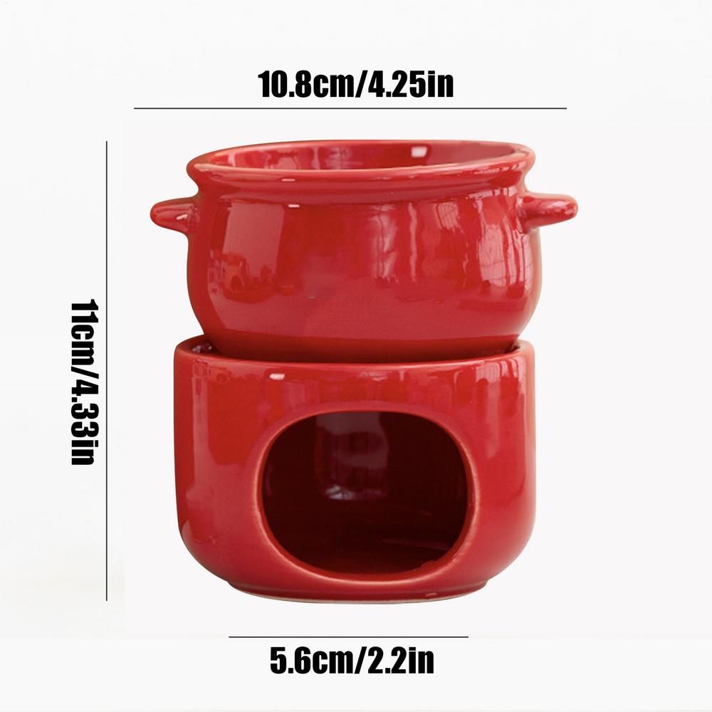 Chocolate Fondue Cup Non-Stick Ceramic Warmer Pot Melting Chocolate Cup With Forks For Cheese Marshmallow Dipping Dessert