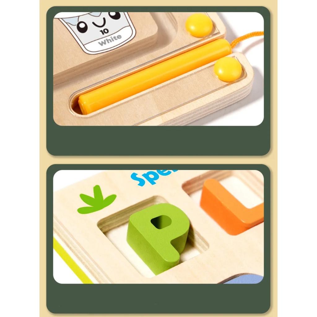 Toddler Montessori Toys 2 In 1 Wooden Magnetic Color & Number Maze with Drawing Board Color Sorting Counting Matching Toy