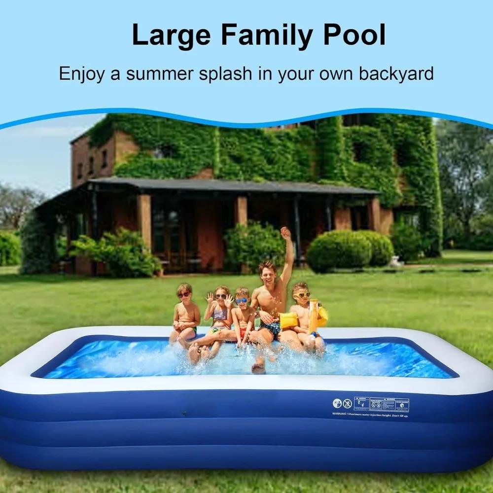 Inflatable Pool, Oversized Thickened Family Swimming Pool  for Adults, Outdoor, Garden, Backyard, Water Party