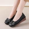 New Red Wedding Wedge Ballet Flats Women'S Luxury Loafers Genuine Leather Moccasins Woman Retro Heel Shoes Female Wedding Flats