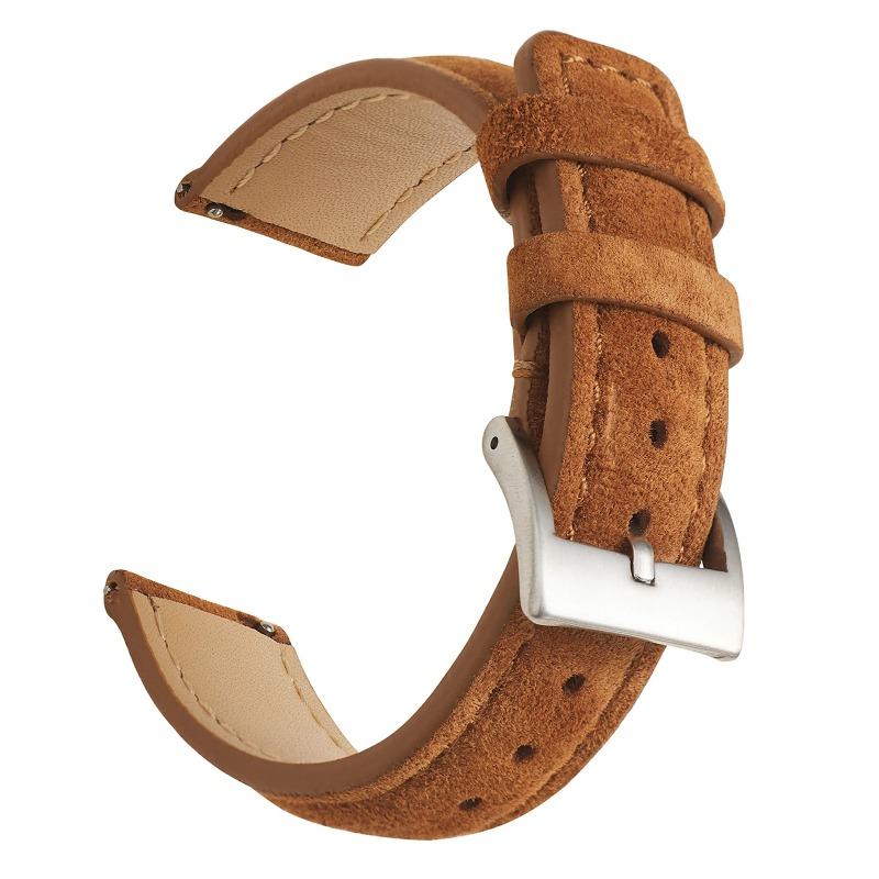 Watchband Suede Watch Strap for Samsung Galaxy Watch 3 46mm 42mm Active 2 40 44 Gear S3 Watch Band Strap 20 22mm Genuine Leather Bracelet
