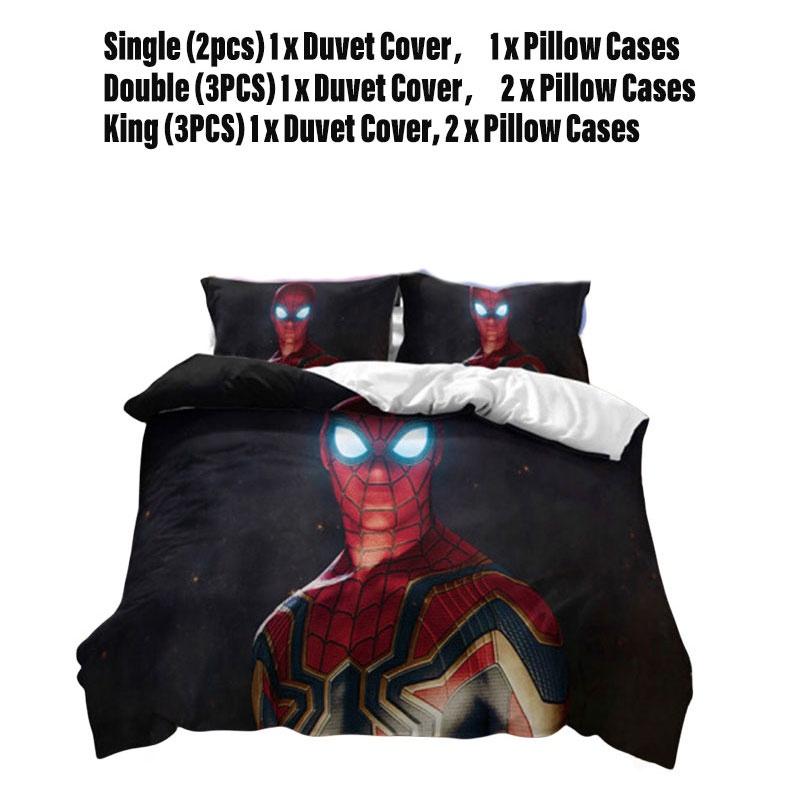 Spiderman Football Pattern Bedding Set 3-piece Bed Set For Students