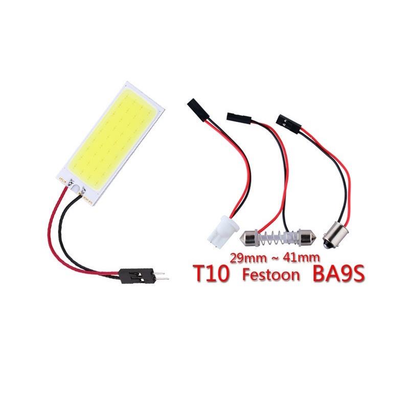 

1 комплект, белый, 6 Вт, автомобильный T10 COB, 36 чипов, светодиодный светильник, белая панель внутреннего освещения BA9S, адаптер купольной лампы с гирляндой 1 Set белый