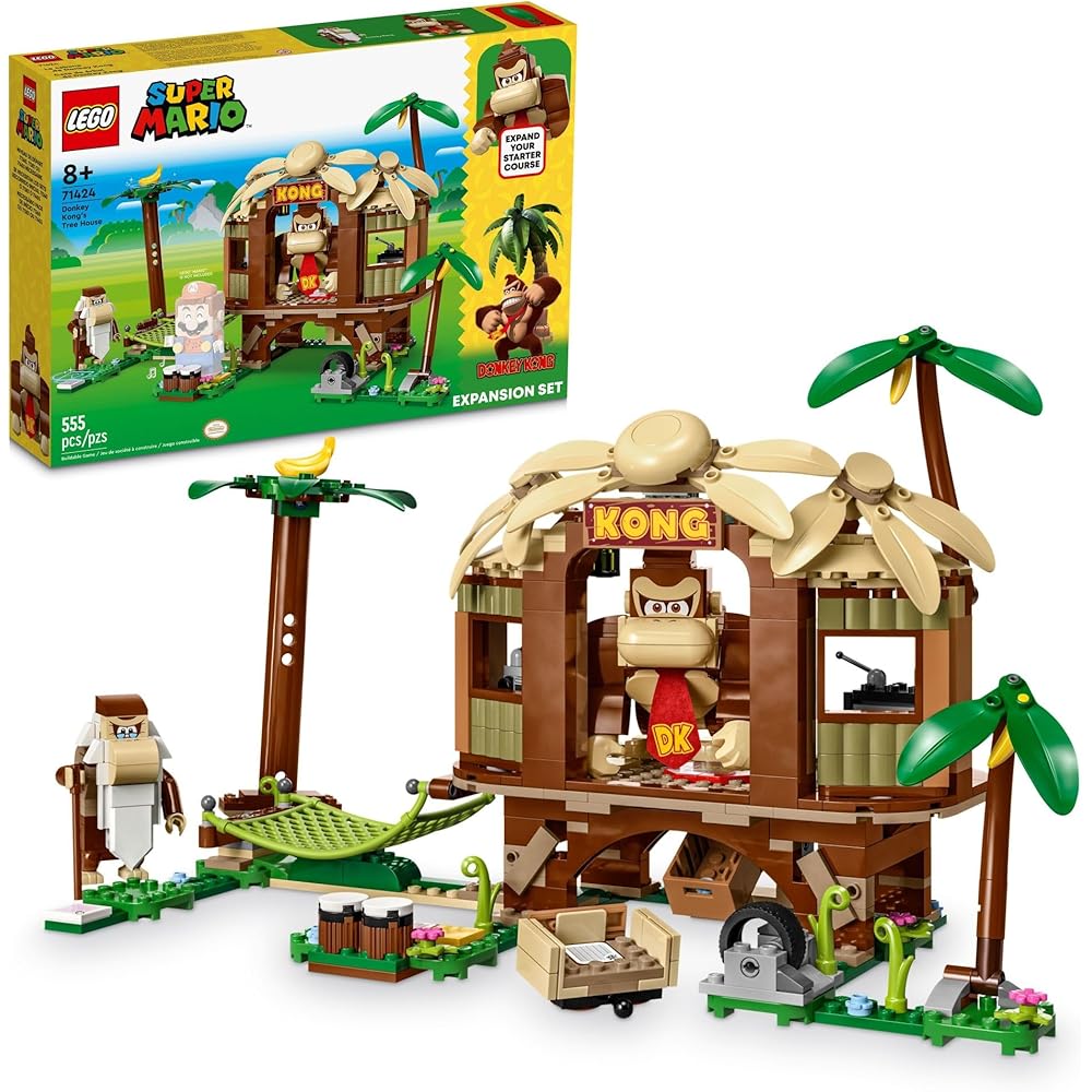 LEGO Super Mario Donkey Kong Tree House Expansion Set Building Toy for Kids Age 8 and Up Playset and Figures 71424