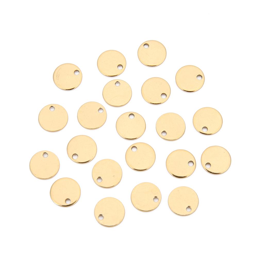 Louleur 6 8 10 12 15 20 25 30 40mm Round Stainless Steel Charms Pendant Blank Stamping Dog Tag Charms DIY Necklace Bracelet