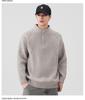 Mu Yuan Men's 2025 Fall/Winter Half-Zip Stand Collar Japanese Casual Knit Sweater