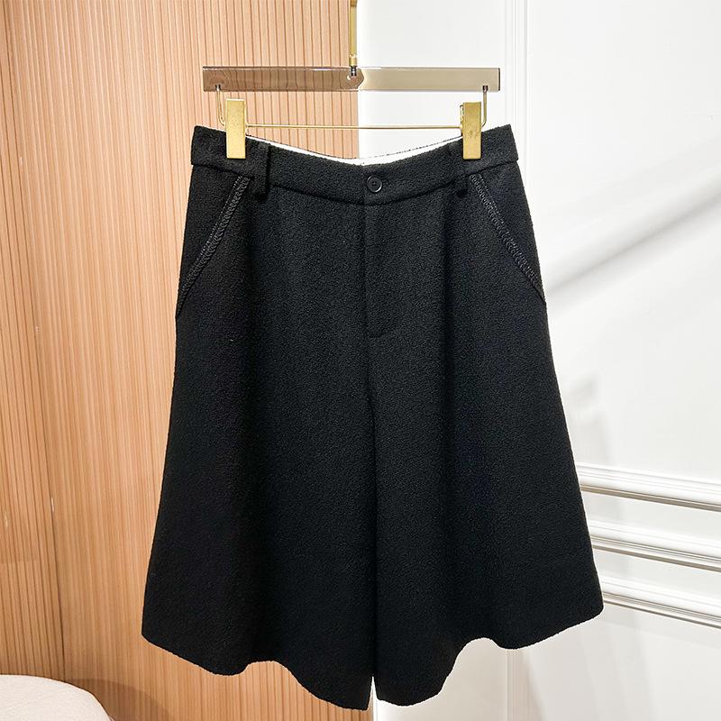 Spring 2026 Women s High-Waisted Wool Flannel Wide-Leg Pants Extra Large чёрный