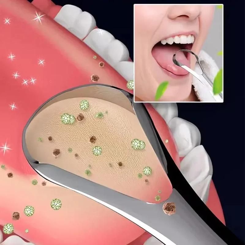 4/5Pcs Stainless Steel Useful Tongue Scraper Cleaner Reusable Fresh Breath Cleaning Coated Tongue Oral Hygiene Care Tools