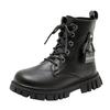 Meisjeslaarzen Gesp Zwart Beige Britse Stijl Kinderen Mode Casual Korte Laarzen Antislip Koreaanse Uniform School Schoenen Voor Jongen