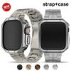 TPU Case+Strap for Apple Watch Band 46mm 42mm Titanium Wrist Bracelet Screen Protectors IWatch 10 9 7 8 45mm 41mm 44mm 40mm 49mm