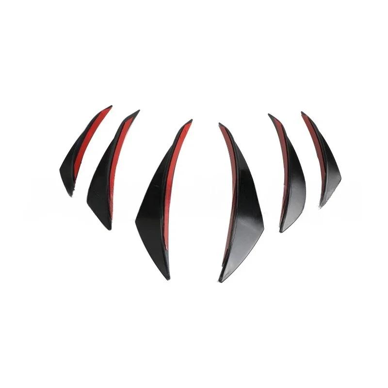 4/6 pcs front bumper lip decoration diffuser splitter fins body spoiler canard modified car exterior parts universal