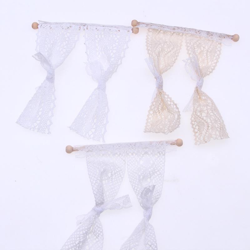 Miniature Dollhouse Lace Curtain Prop for Role-Playing BJD OB11