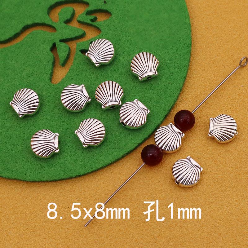 Beach Shell Silver Beads: Small Pendant, Earrings, Bracelets, Charms, and DIY Jewelry Ornaments for Shoes, Clothing, and Bags