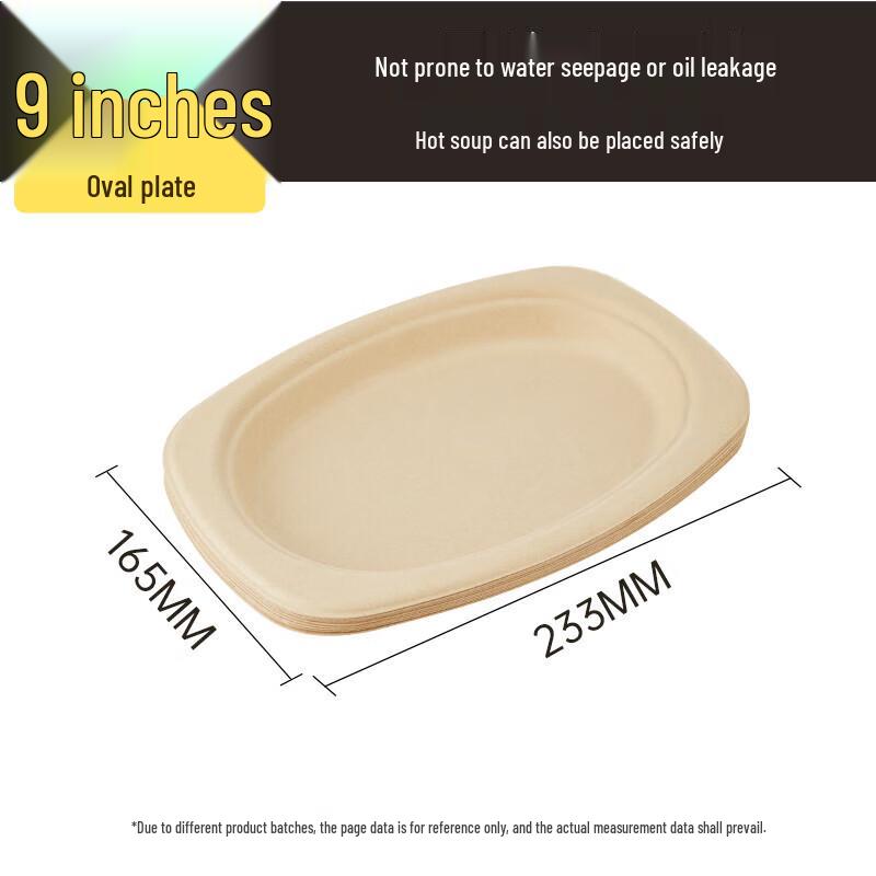 Compostable Sugarcane Oval Plate