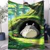 Multi Use My Neighbor Totoro Small Cover Blanket All Season Soft Warm For Bed Bedroom Dorm Sofa Lunch Camping Office Nap Gift