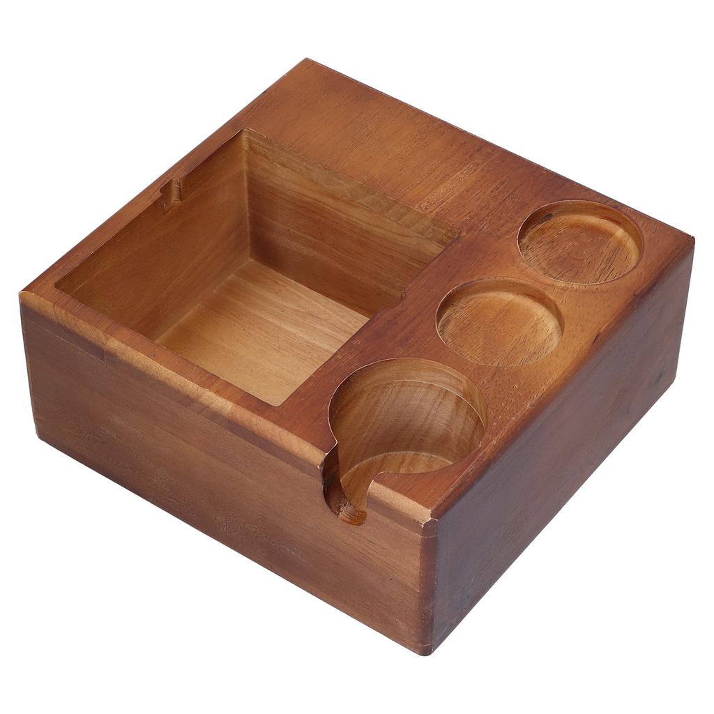 Holz Kaffee Tamper Siebträger Stehen AntiSlip Kaffee Knock Box Tamper Halter für Kaffeemaschine