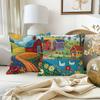 1/4Pcs Colorful Farm-Themed Pillowcase For Cozy Decor Sofa Cushion Cover Home Bedroom Room Decoration