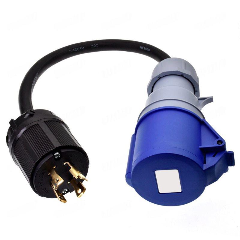 ABBP-L14-30P Plug To 32A 2P+PE CEE Socket 3X6mm Rubber Wire Heavy Duty Industrial Power Cable For Generator