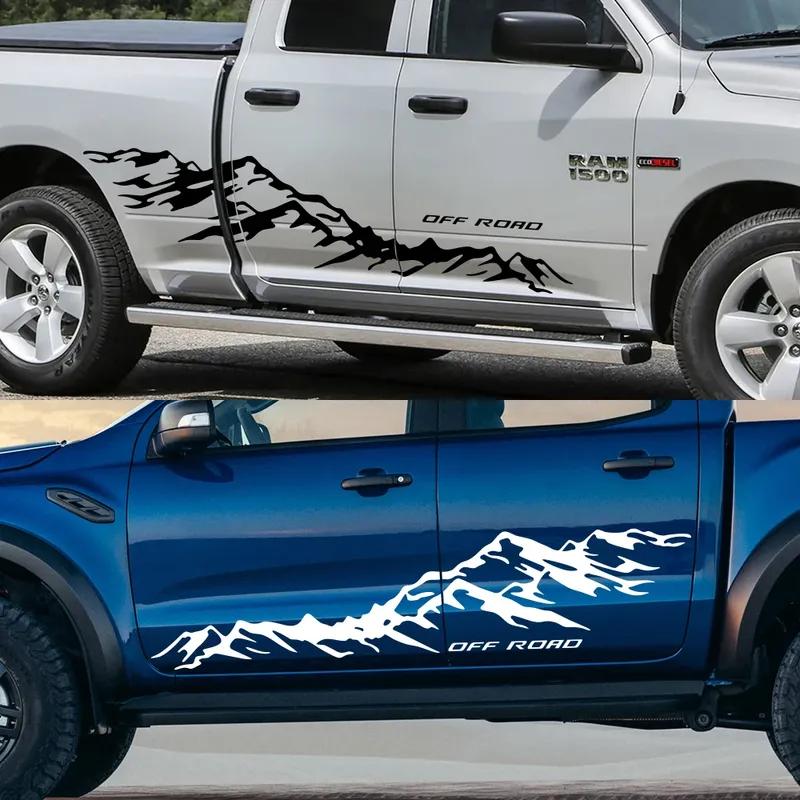 Car Mountain Off Road Sticker Pickup Truck Vinyl Decal For Ford Ranger Dodge Toyota Hilux Isuzu Dmax GWM Cannon Mitsubishi Auto