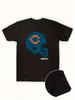 Men'S Tecmo Bowl Graphic T-Shirt- Funny Bear Team Design, Black Short Sleeve with Red& White Letteri