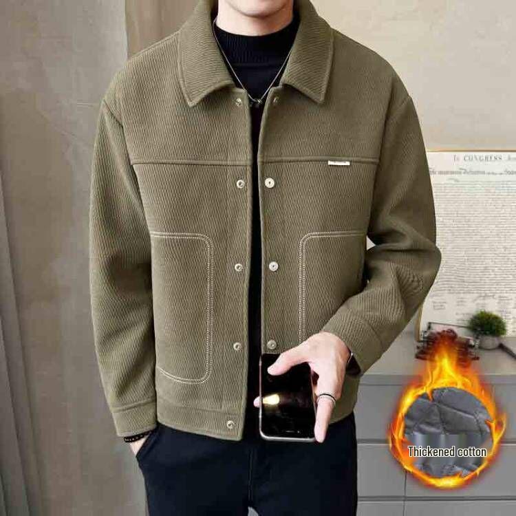 

Men s Woolen Winter Down Jacket - White Duck Down Coat, Warm Outerwear, Handsome Style M 43-53 kg