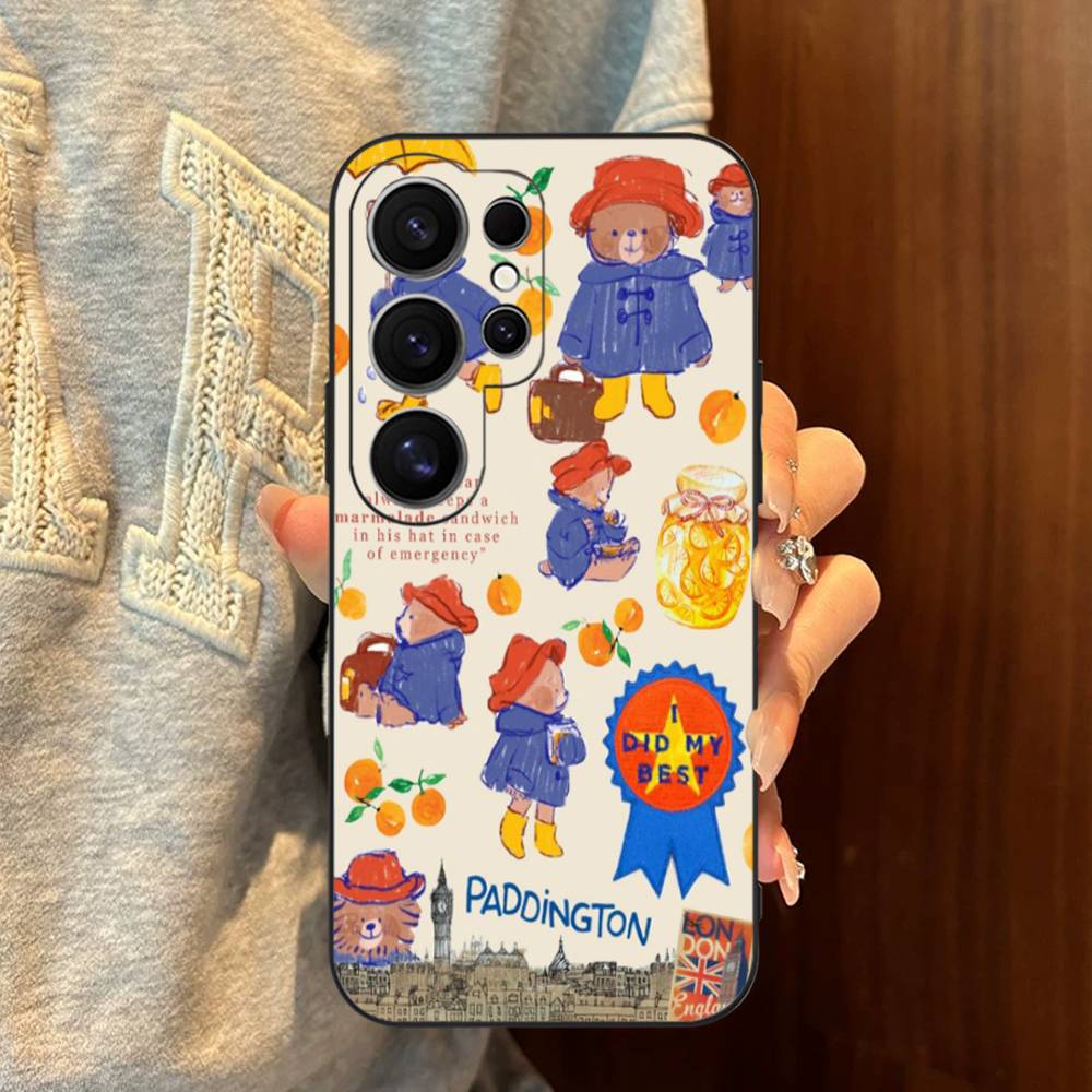 Cute P-Paddingtons Bear Phone Case For Samsung S 24 Fe 25 Ultra Plus 20 Lite 21 30 22 23 24 22 Ultra 5G Fundas