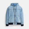 Coach Signature Denim Zip Jacket Light Wash
