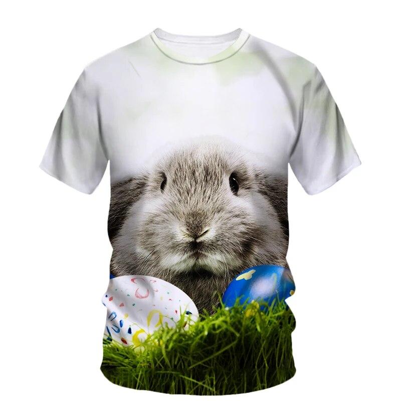 Trend Králík Easter Egg Velikonoční bonus Unisex tričko Letní móda Zábava Harajuku Ležérní Originalita Trička s krátkým rukávem s potiskem