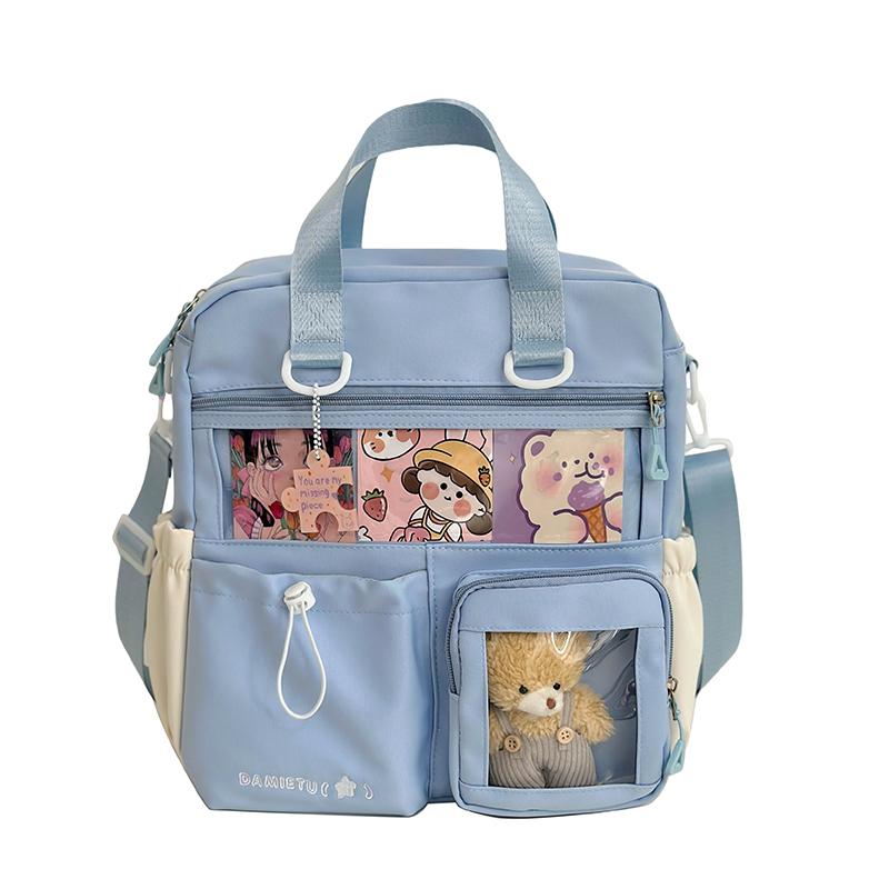 Lightweight Shoulder Bag Messenger Bag Student Crossbody Bag Women's Color Block Backpack
