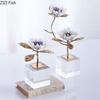 Amethyst Flower Gold-plated Brass Branch Crafts Ornaments Crystal Flowers Sculpture Living Room Furnishings Desk Decoration