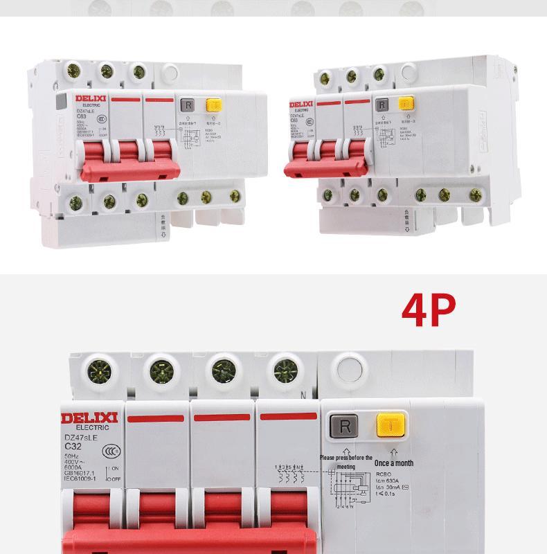 Delixi DZ47sLE-63 1P+N Air Switch Circuit Breaker & Leakage Protector