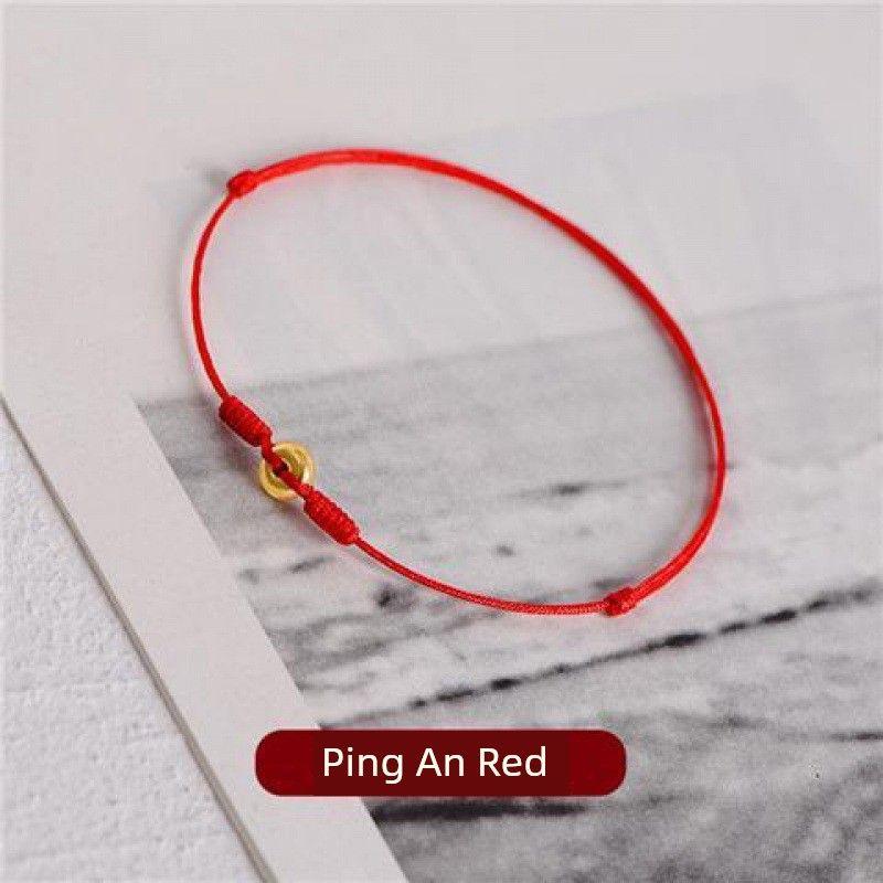 

Браслет из красной веревки с тыквой на удачу для женщин 2025 год животного красная несущая веревка ручной работы плетеная веревка причудливая страховочная веревка 10cm Ping An Buckle [Anklet] (Ping An Red)