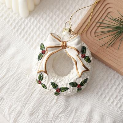Weiße Weihnachtsdekoration Kunststoff Weihnachtsbaum Weihnachtsbaumschmuck Schneemann Schneeflocke Festival Hängende Anhänger Szene Gestalten