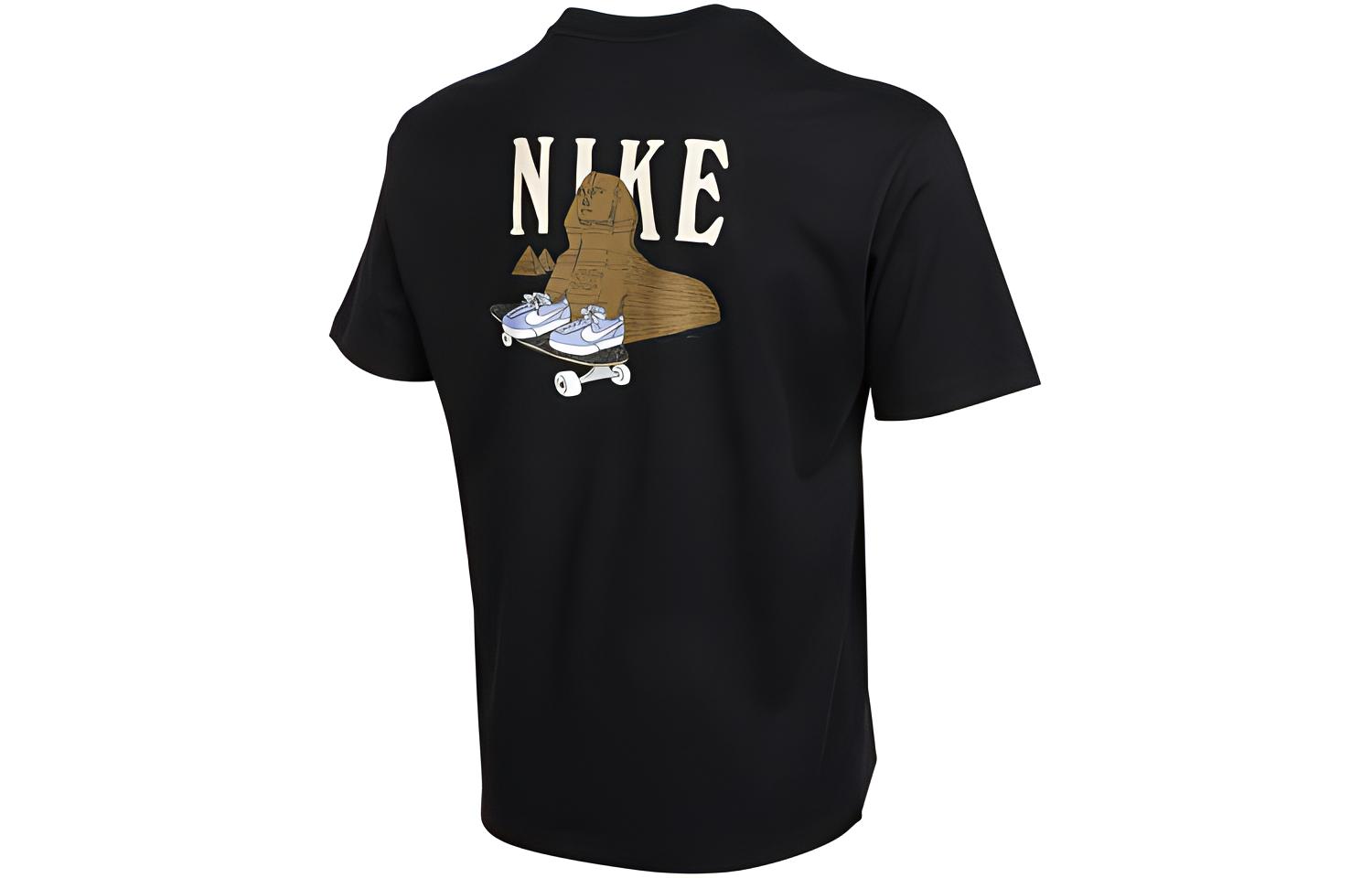 Nike Men's Black T Shirts Crew Neck Moderate Straight Fit Dd8914-010 Cm