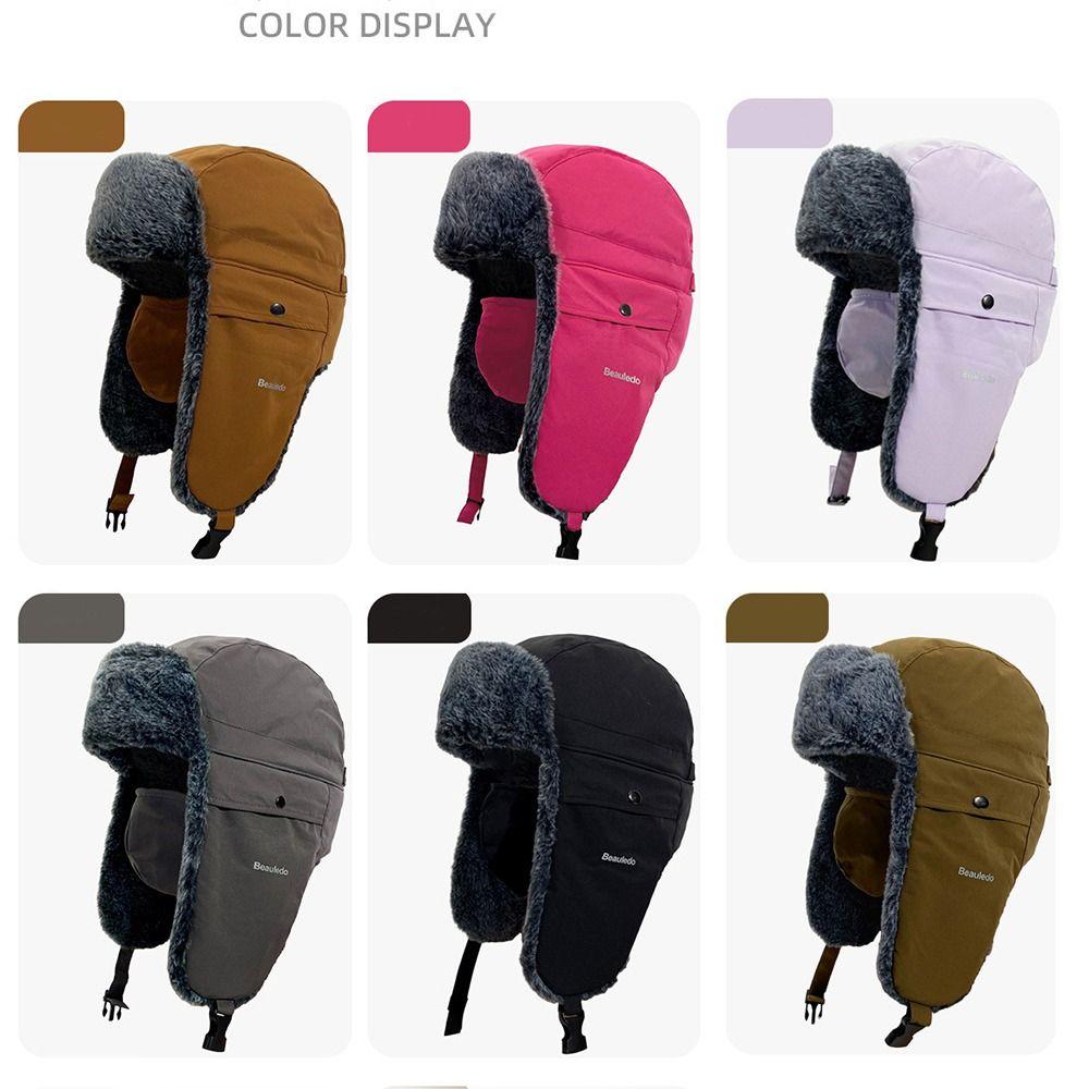 Earflap Winter Hats Fur Ski Hat Hot Winter Cap  Men Women