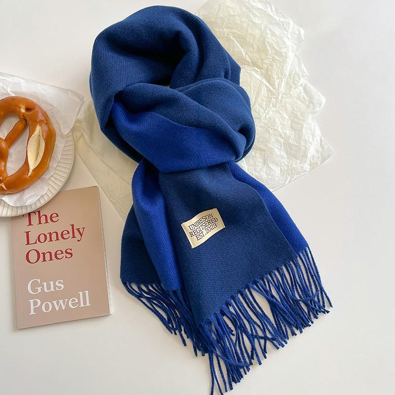 31Colors Fashion Cashmere Scarf for Women Warm Winter Solid Color Double Sided Wraps Neckerchief Poncho Echarpe Pashmina Stoles
