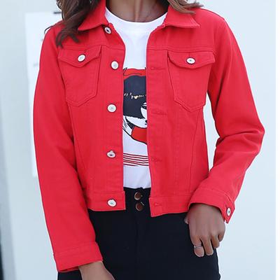 short red denim jacket