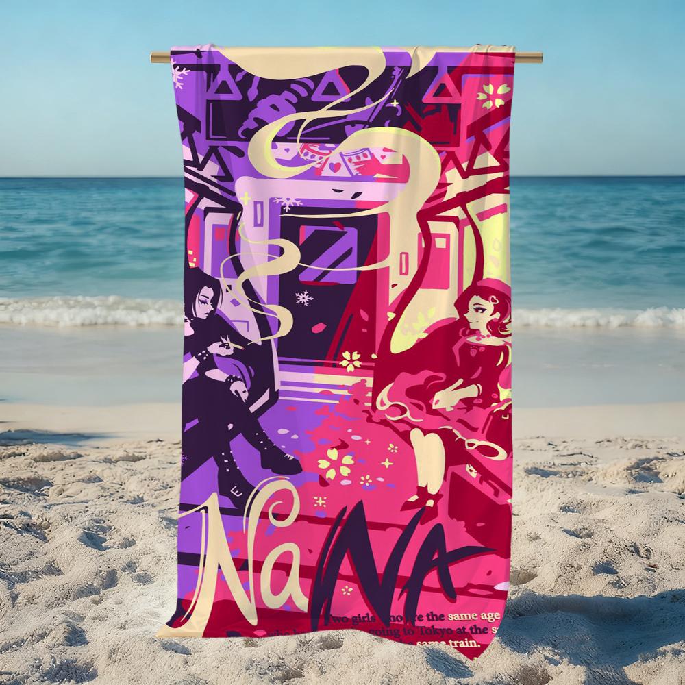Anime O-Osaki N-nana Cute Towel Large Quick-Drying Microfiber Soft Beach Towel for Travel Fitness Sauna Bathing Camping
