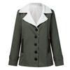Women's Casual Fashion Loose Solid Color Hat Plus Fleece Collar Pocket Jacket