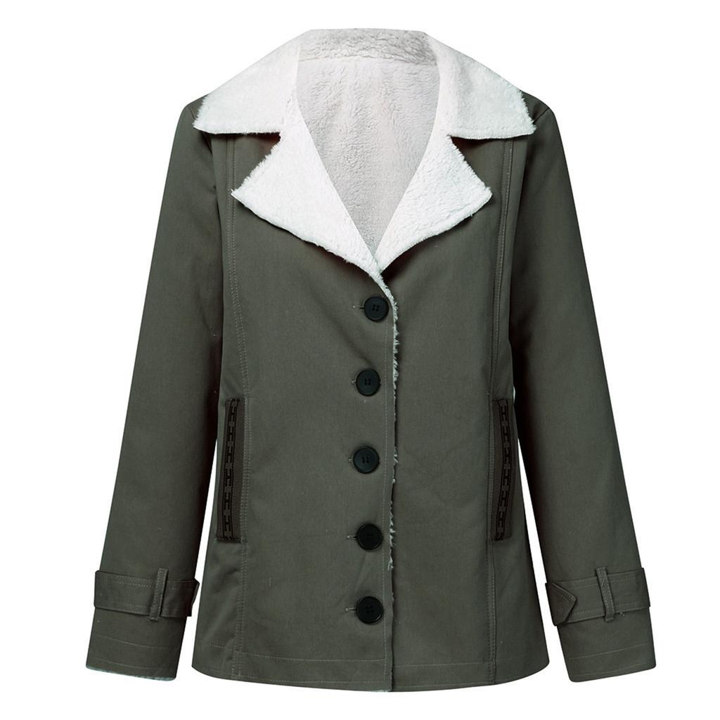 Women's Casual Fashion Loose Solid Color Hat Plus Fleece Collar Pocket Jacket