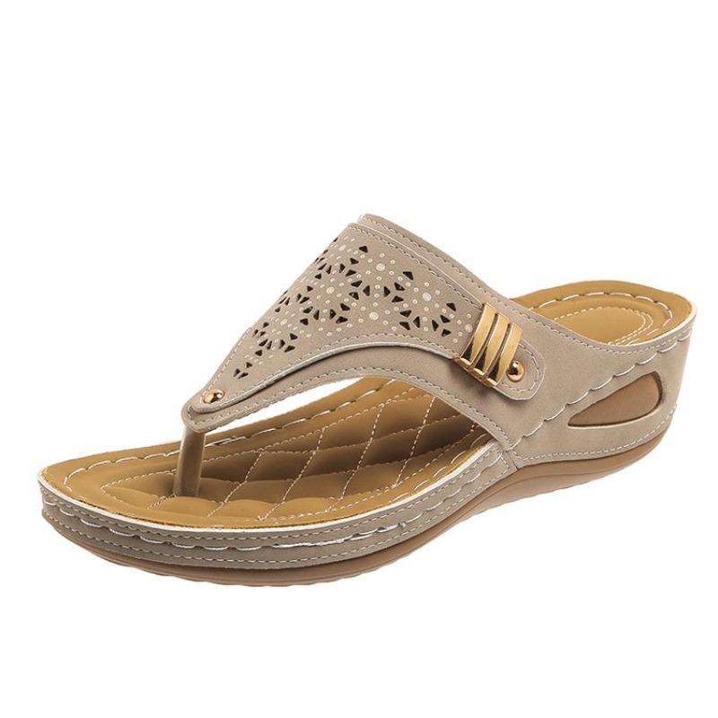 Large size toe thick bottom fish mouth beach cool slippers 2emu new wedge shoes