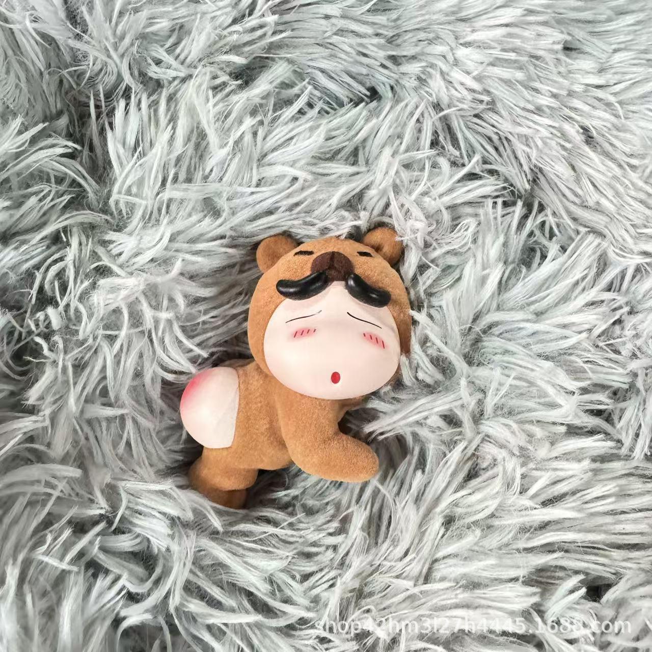 High-Quality Shin-chan Flocked Bear Figure: Cute, Trendy Desktop Ornament and Gift