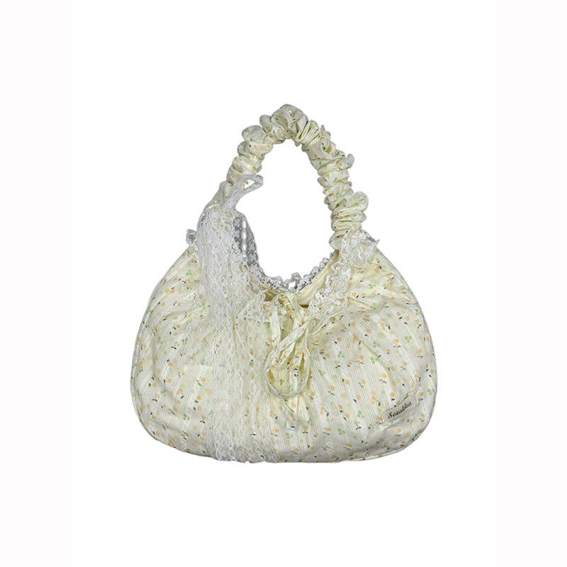 Korean Ins Style Lace Bow Canvas Bag Women's 2025 New Large-capacity Tote Bag Commuter Messenger Bag