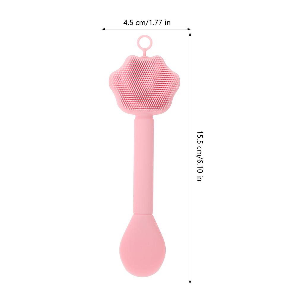 2Pcs Double-End Silicone Facial Brush Face Cleansing Scrubber Mask Applicator Tool Deep Cleaning Exfoliator for All Skin Types