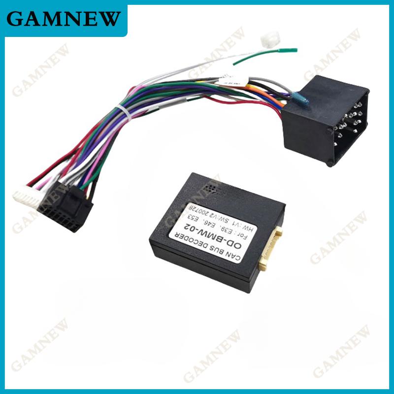Car 16Pin Power Wiring Harness Cable Adapter With Canbus For BMW E46/E39(1995-2000)/E53(99) Install Aftermarket Android Stereo