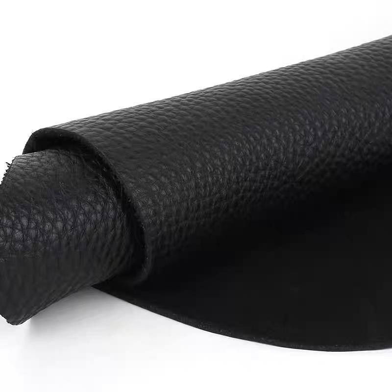 Black 2.3mm thick cowhide leather material, first layer cowhide, lychee pattern leather, DIY leather sofa cushion, yoga cushion,