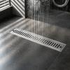 Large Capacity Floor Drain with Middle Outlet for Bathroom Anti-Odor Design Stainless Steel Drainage Grate and Waterproof Base