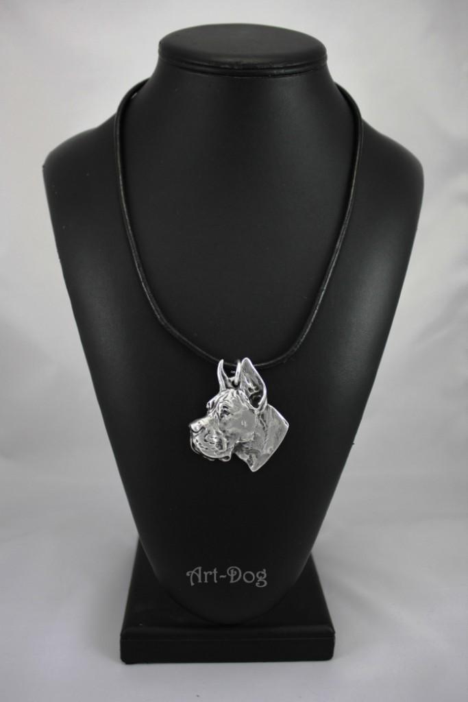 Great Dane I - Necklace with Dog, Silver-plated Pendant for Dog Fan, Unique Jewelry by Art-Dog Brand
