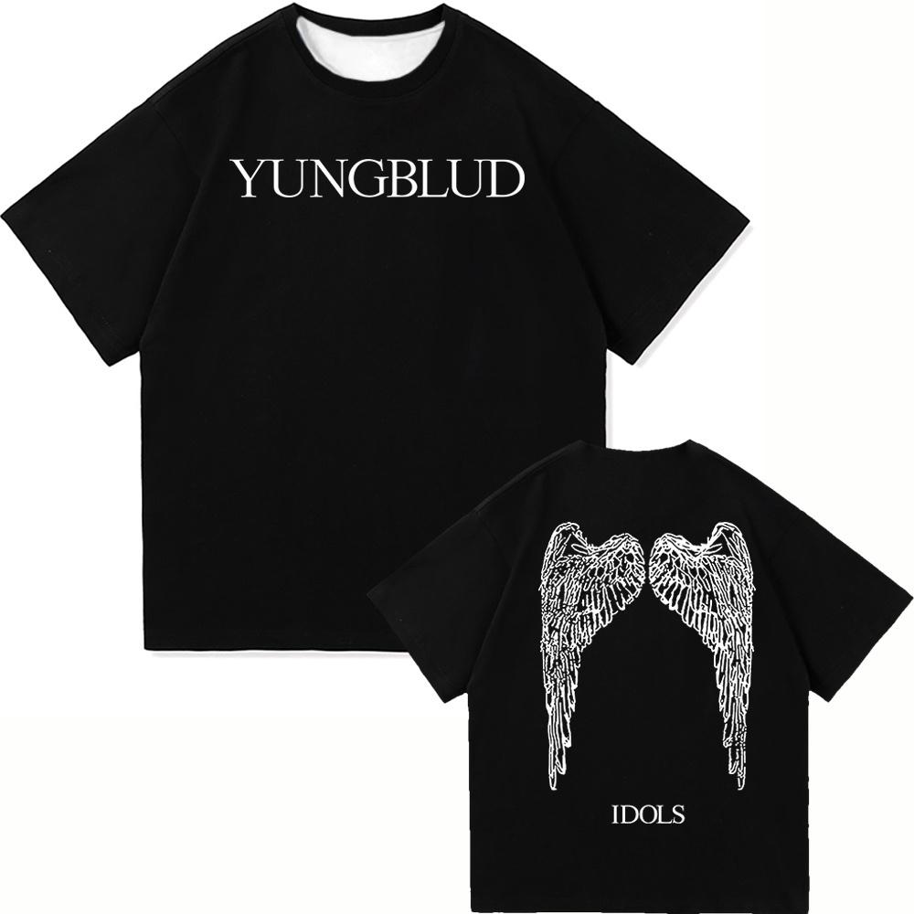 GUOYAN TOP Yungblud Idols World Tour 2025 T-shirt Nieuwe Mode Heren/Dames Hip Hop Esthetisch Vleugels PUNK T-shirt Coole T-shirts XL