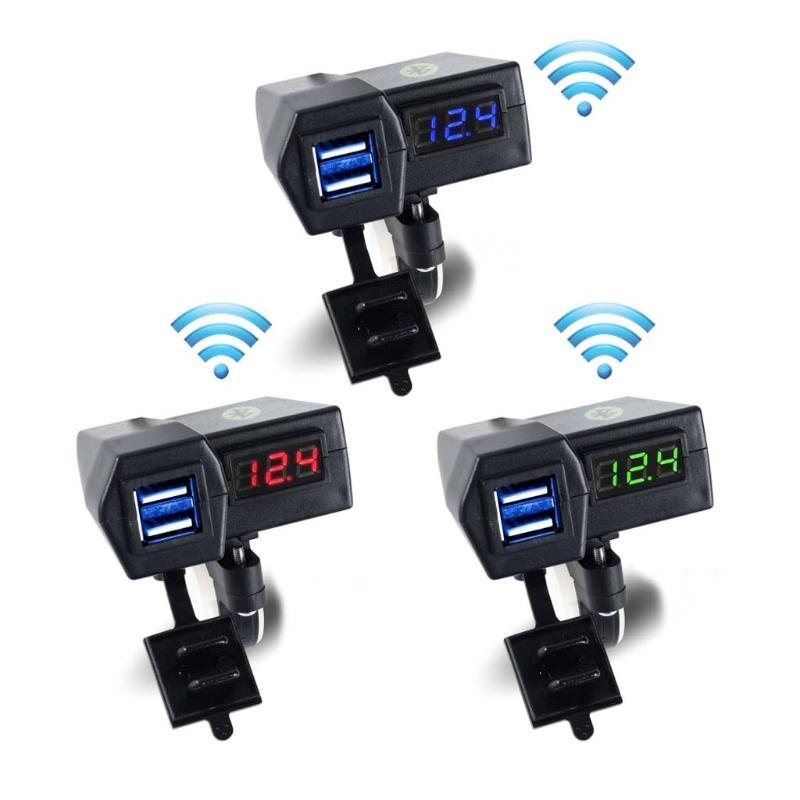 Wasserdichter 12V Motorrad Dual-Port USB-Lader LED Voltmeter Mit GPS-Positionierung